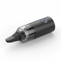 Black mini wireless handheld vacuum on white background